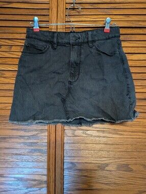Good American Black Denim Uniform Mini‎ Shirt Size 0/25